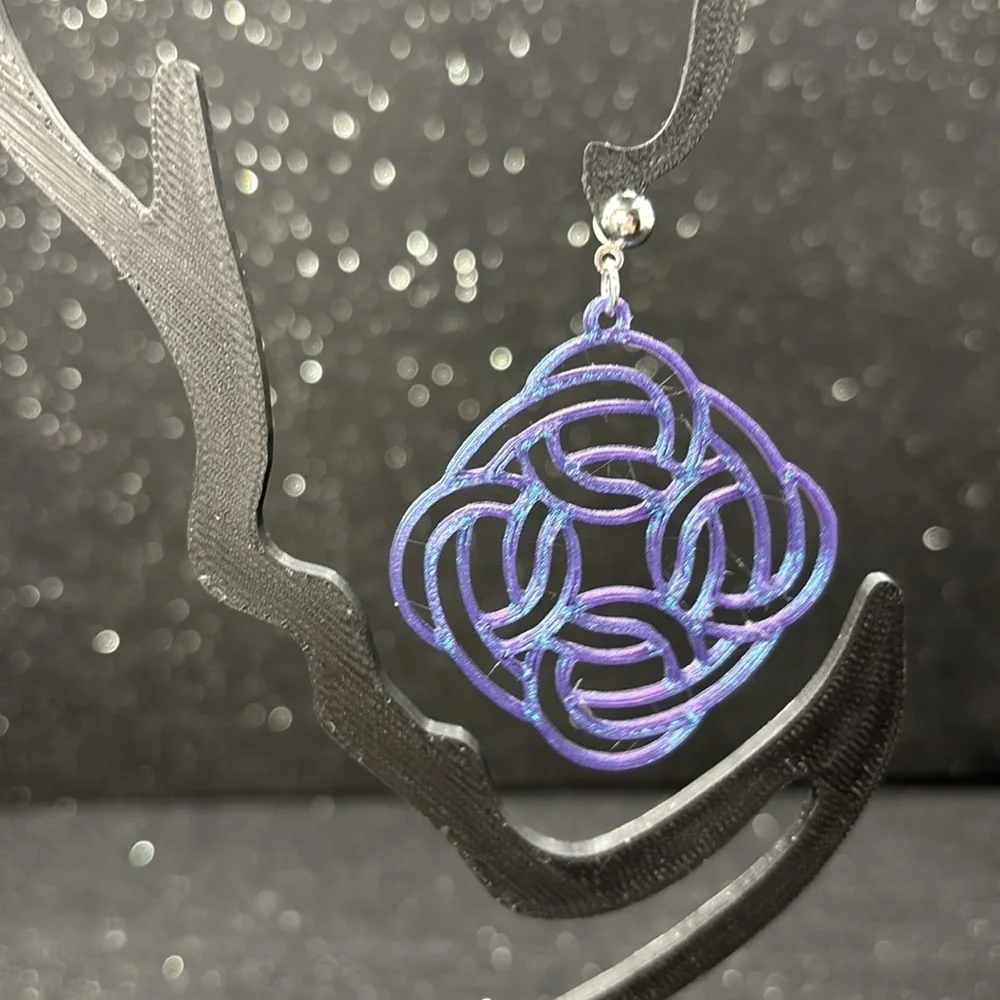 Blue and Purple Color Shift Geometric Earrings